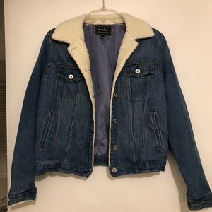 Thrifted fleece-lined Sherpa denim jean jacket